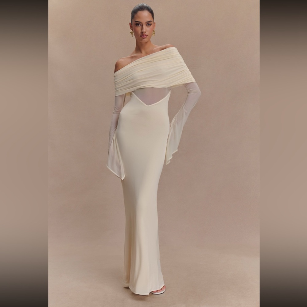 MESHKI Kaitlin Slinky and Mesh Maxi Dress